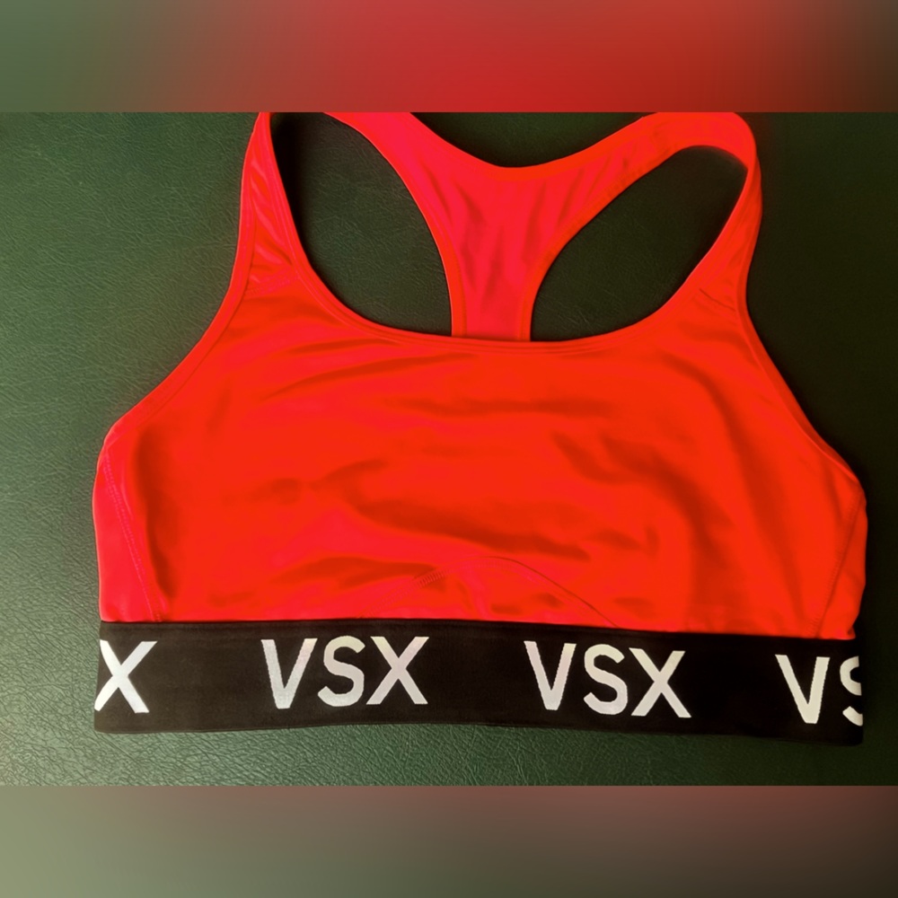 Victorias Secret Sport VSX Racerback Coral Sports Bra • medium • unlined - Picture 5 of 9